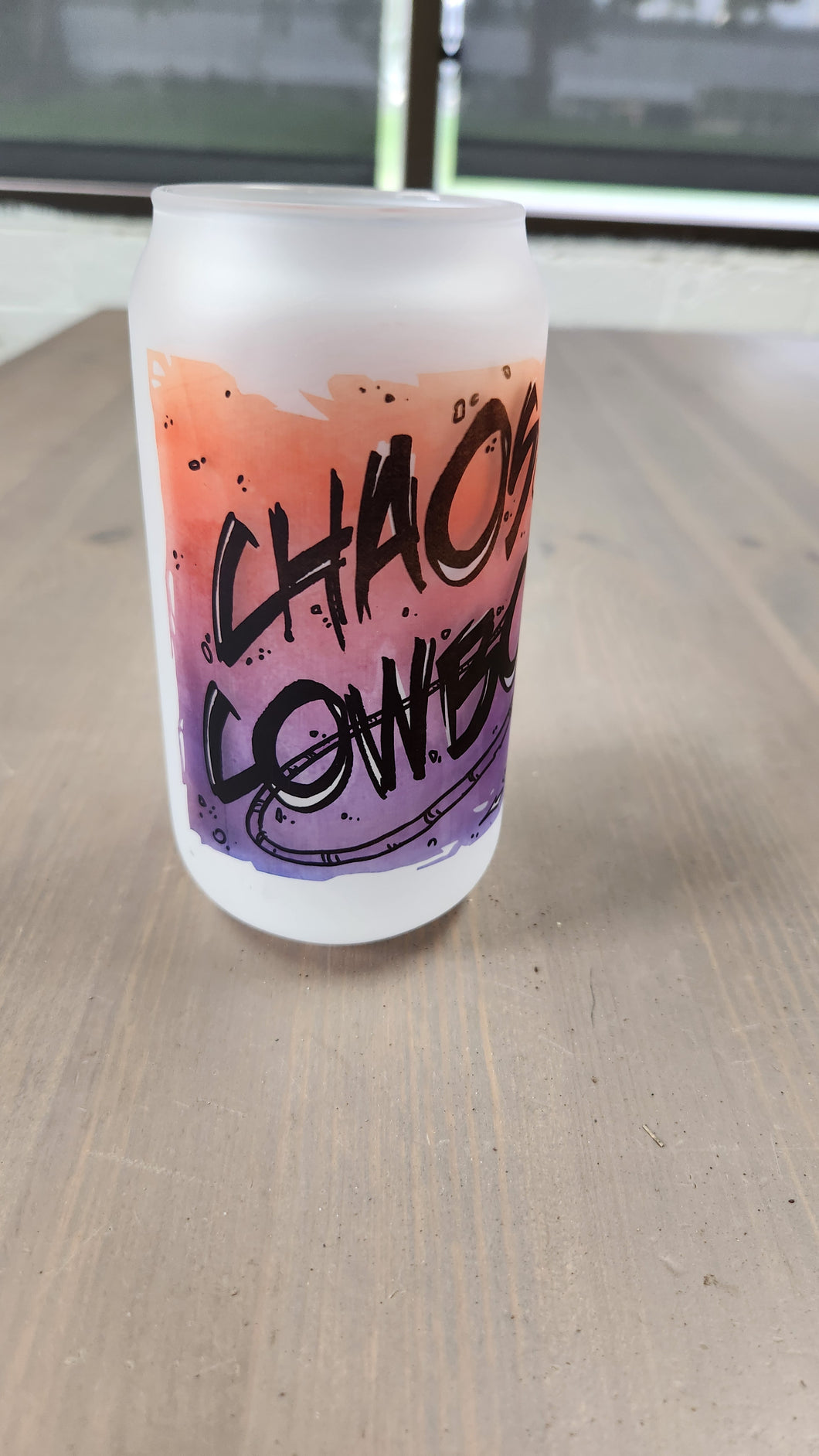 Chaos Cowboy 18oz Beer Can Glass