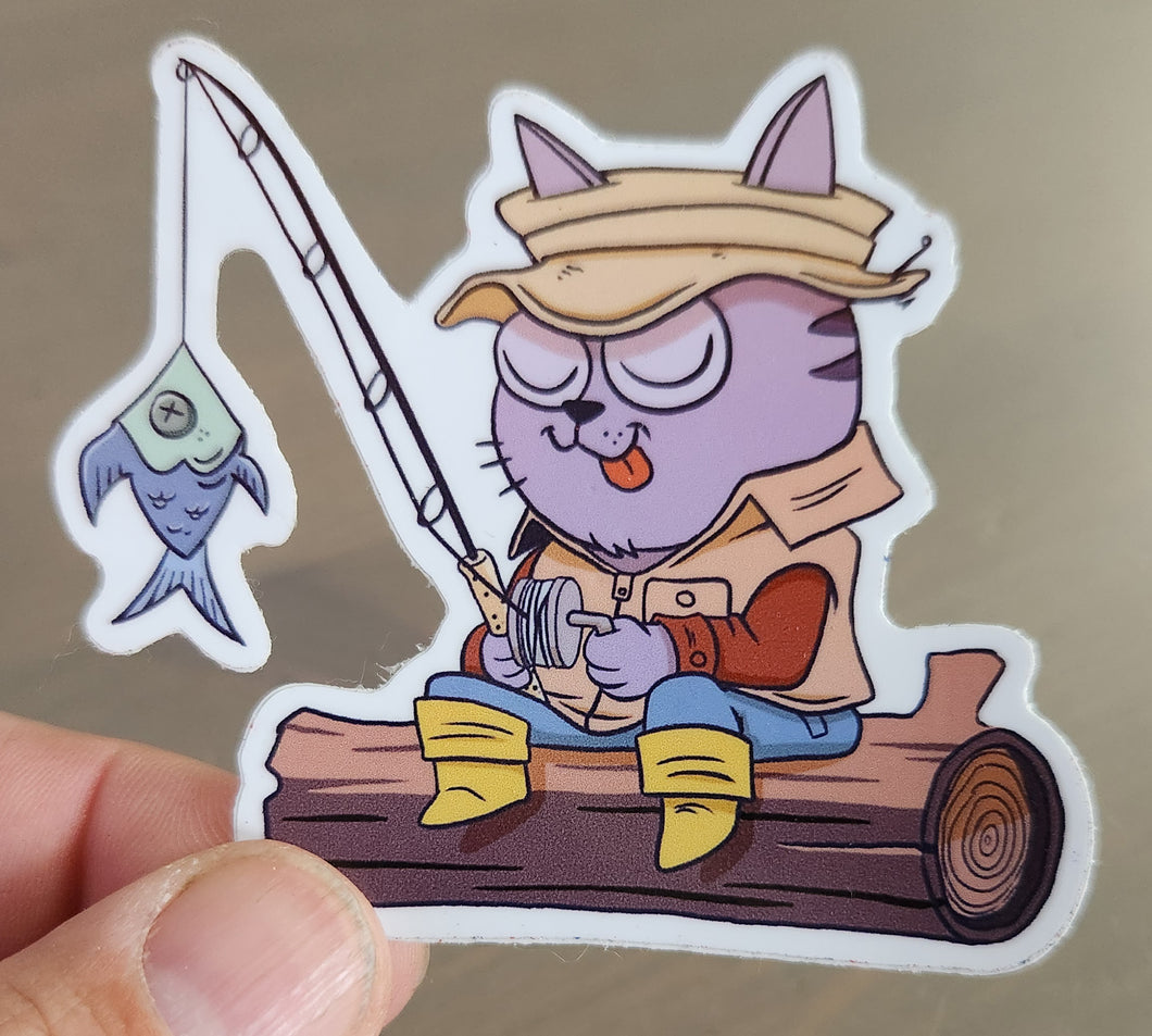 Cat Fishin' - Sticker