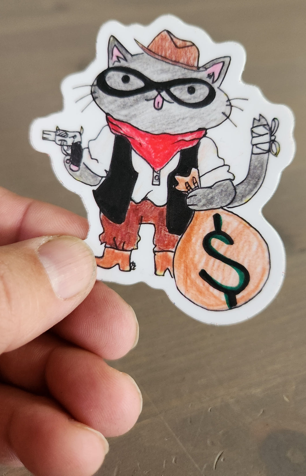 Cat Thief Cowboy - Sticker